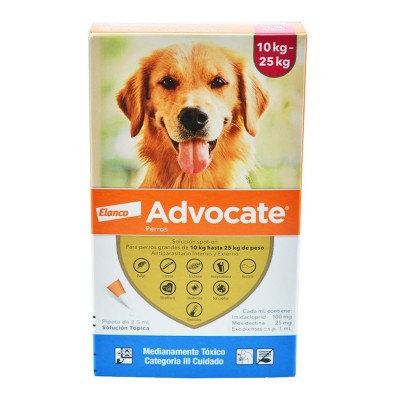 Advocate Antiparasitario Interno Y Externo Para Perros De 10-25 Kg